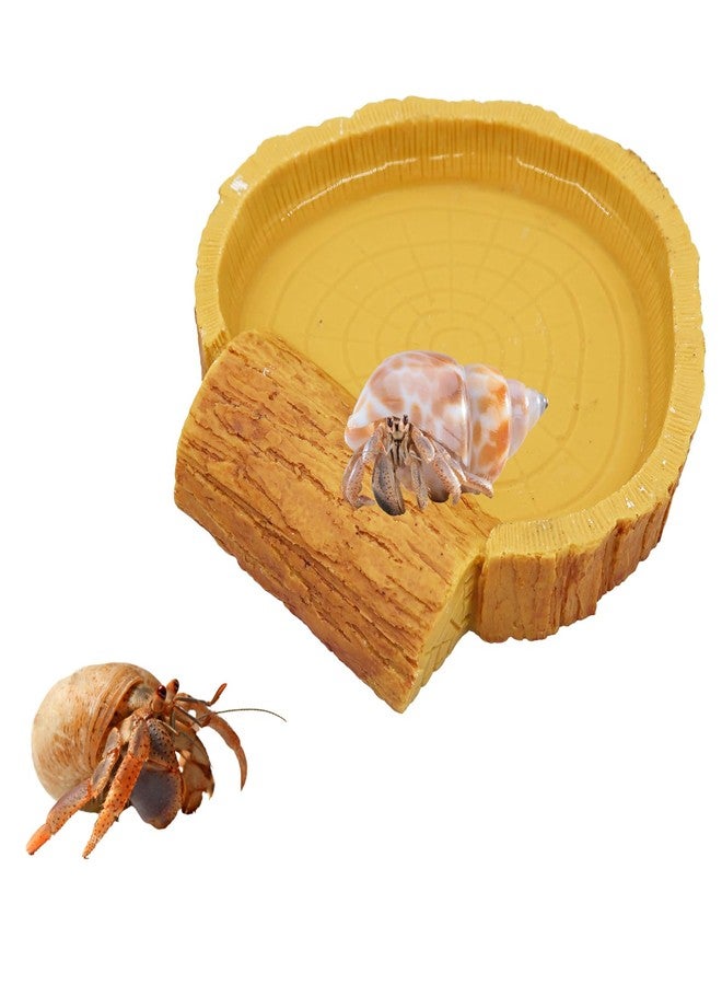 Neeenn Hermit Crab Pool, Resin Reptile Water Bowl & Bathing Dish, Aquarium Tank Cage Habitat Accessories for Small to Medium Hermit Crab Turtles Lizard Frog Gecko Bearded Dragon - Image 1